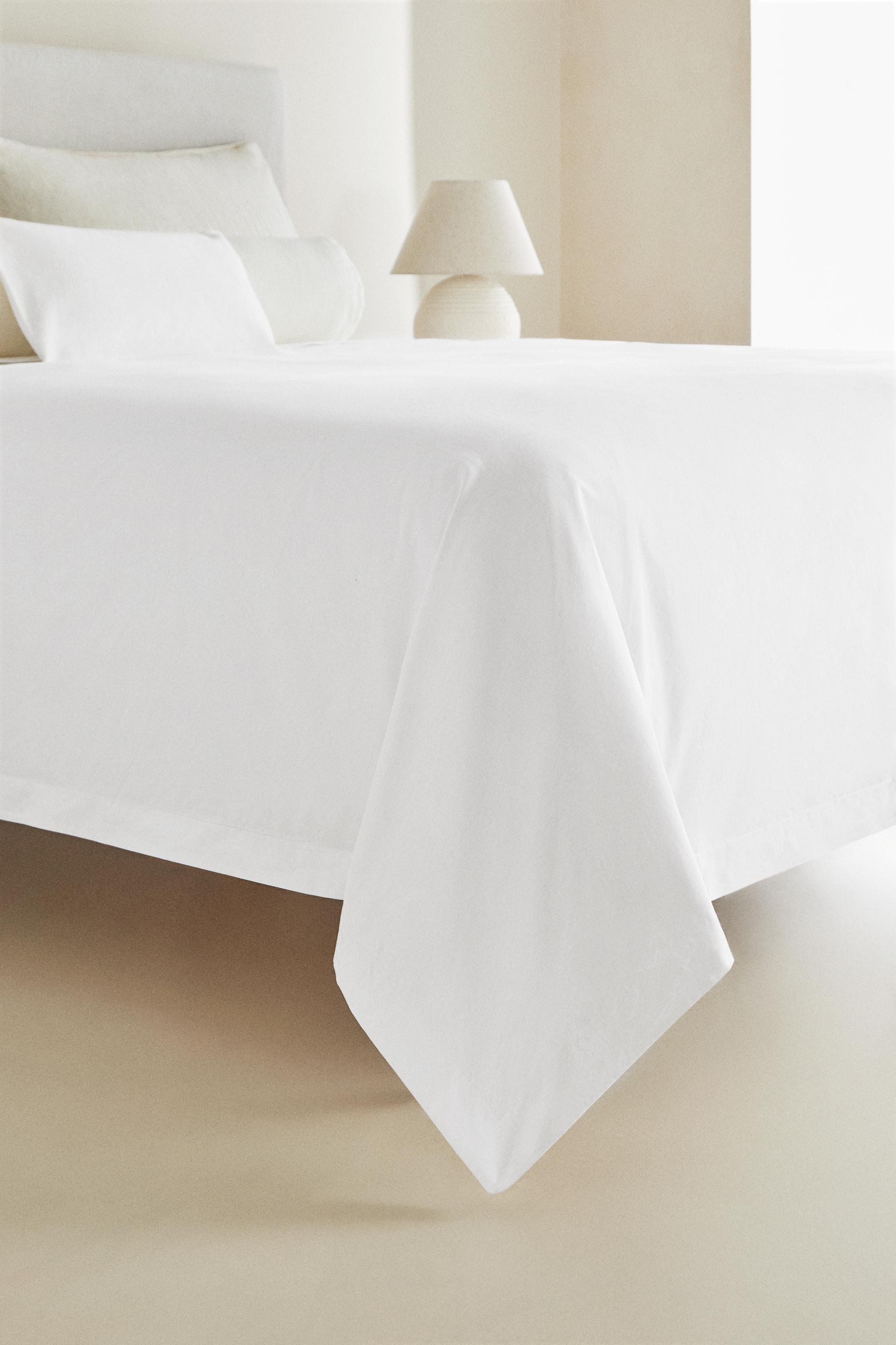 PERCALE COTTON FLAT SHEET WITH FLANGE (500 THREAD COUNT)